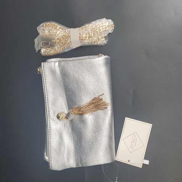 NEW Jen & Co Crossbody Gold Chain Silver Fold - Picture 1 of 10